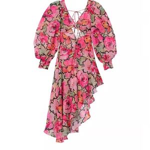 For Love and Lemons Tiana Floral Midi Dress Size L
